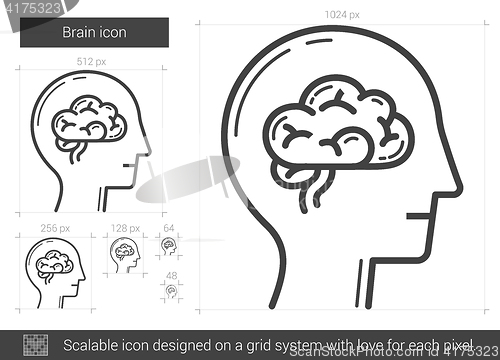 Image of Brain line icon.