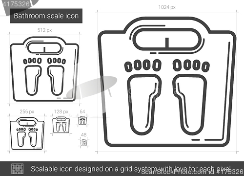 Image of Bathroom scale line icon.