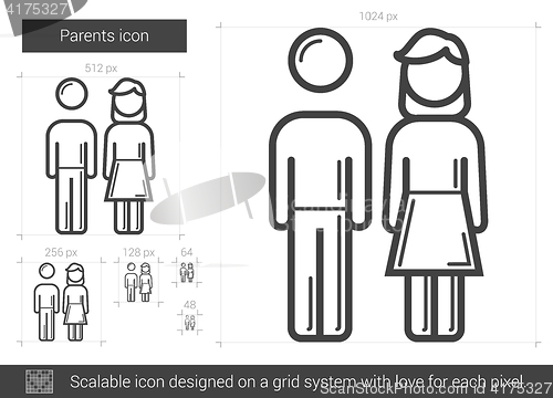 Image of Parents line icon.