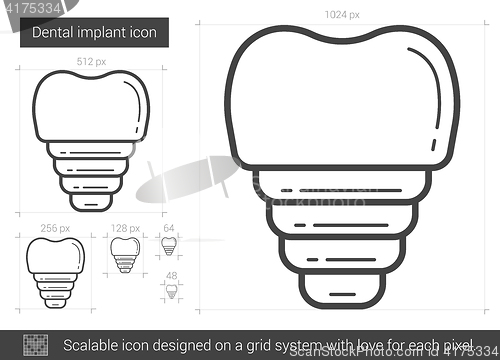 Image of Dental implant line icon.