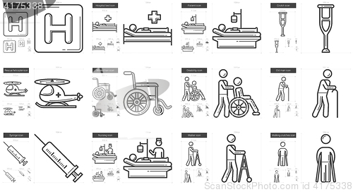 Image of Medicine line icon set.