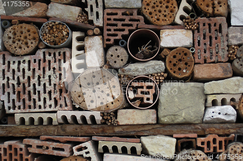 Image of detail of insect hotel house