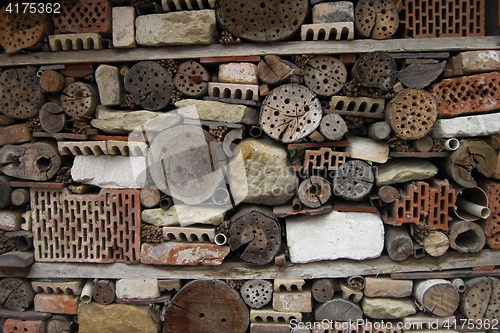 Image of detail of insect hotel house