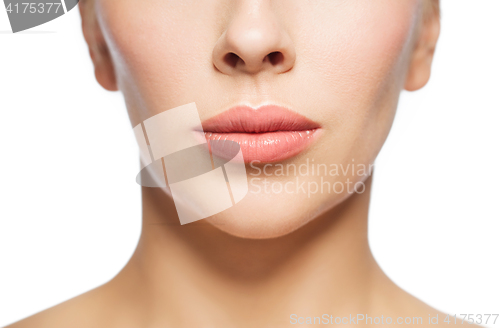 Image of closeup of woman face and lips