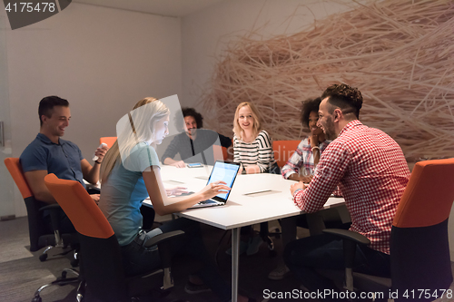 Image of Multiethnic startup business team on meeting