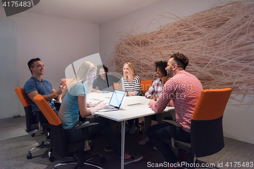 Image of Multiethnic startup business team on meeting