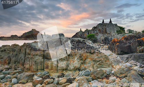 Image of Beautiful coastal seascape in morning light