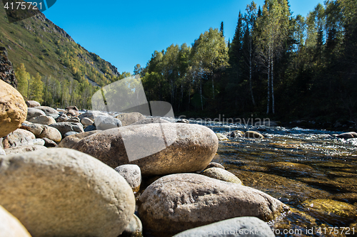 Image of Fast mountain river in Altay