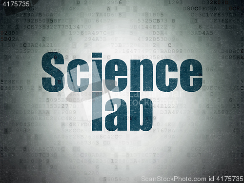 Image of Science concept: Science Lab on Digital Data Paper background