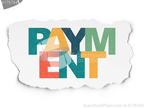 Image of Currency concept: Payment on Torn Paper background