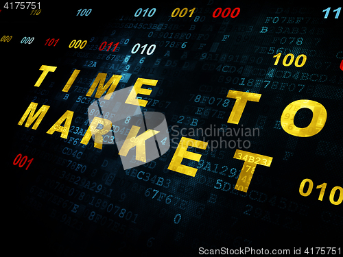 Image of Time concept: Time to Market on Digital background