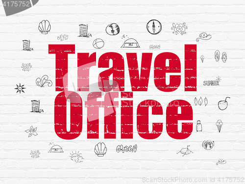 Image of Tourism concept: Travel Office on wall background