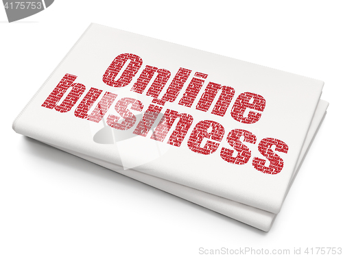 Image of Finance concept: Online Business on Blank Newspaper background