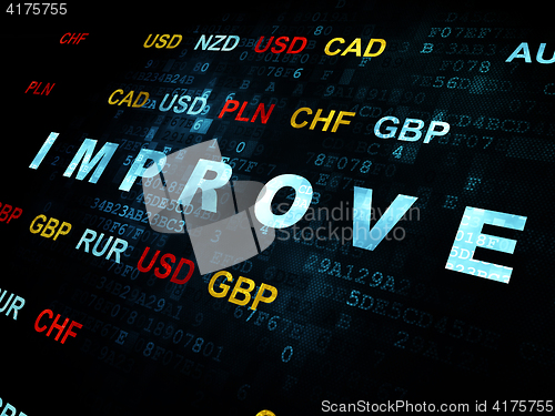 Image of Finance concept: Improve on Digital background