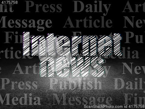 Image of News concept: Internet News in grunge dark room