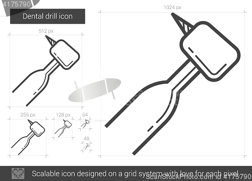 Image of Dental drill line icon.