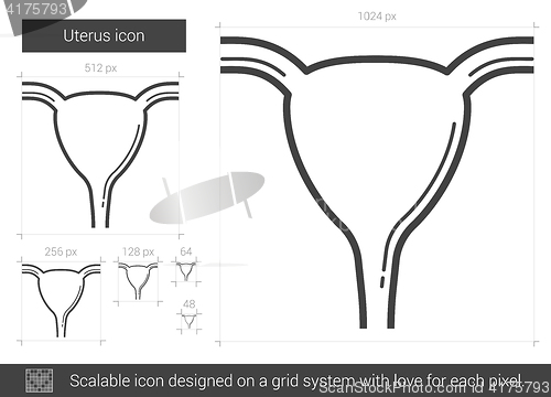 Image of Uterus line icon.