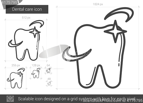 Image of Dental care line icon.