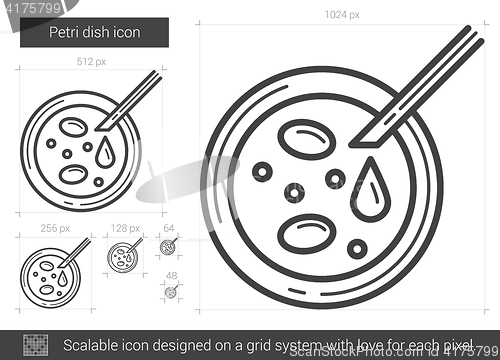 Image of Petri dish line icon.