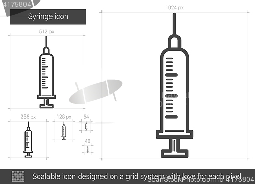 Image of Syringe line icon.