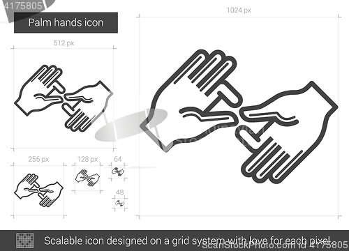 Image of Palm hands line icon.