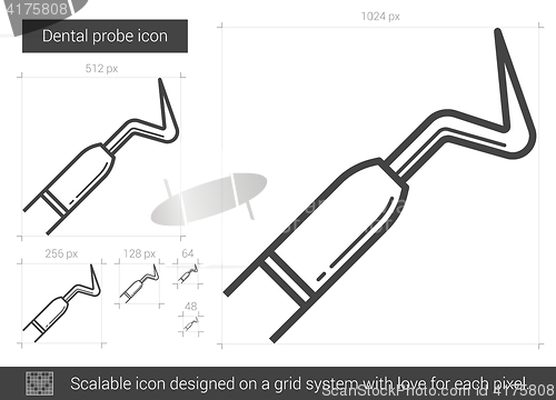 Image of Dental probe line icon.