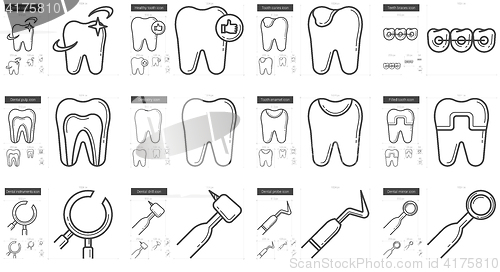 Image of Stomatology line icon set.