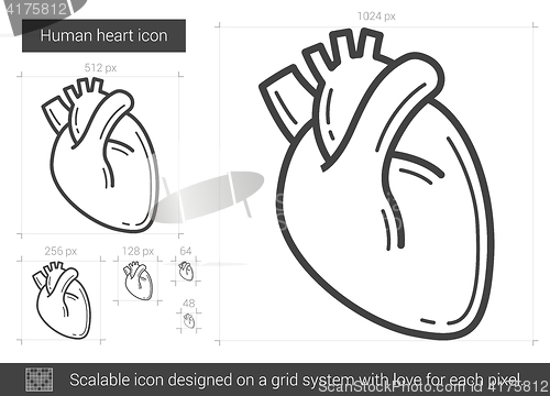 Image of Human heart line icon.