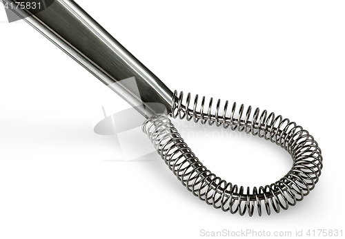 Image of Closeup stainless kitchen whisk