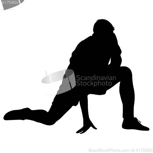 Image of Black silhouettes man on white background. illustration