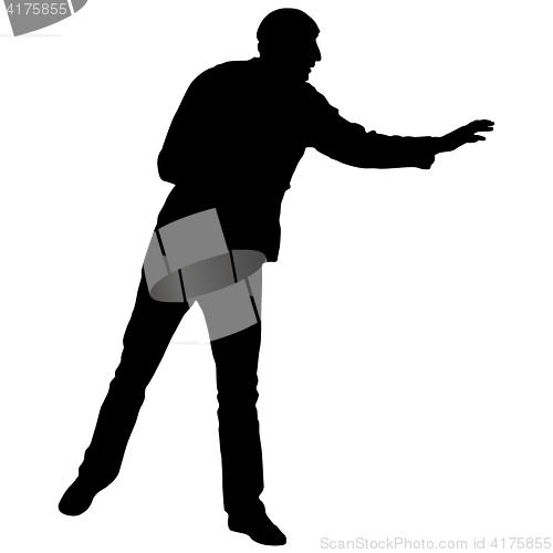 Image of Black silhouettes man on white background. illustration