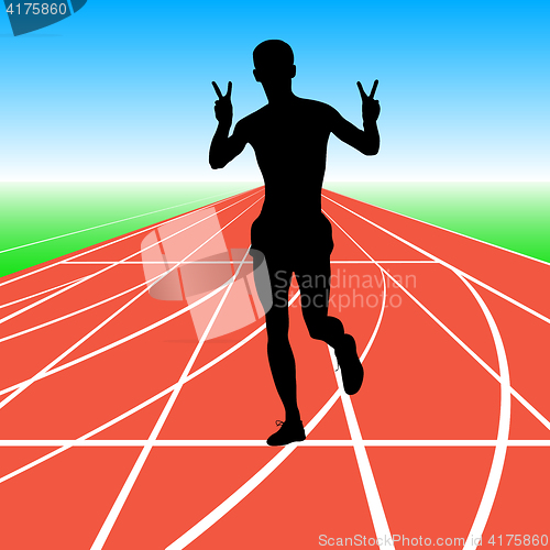 Image of Silhouettes. Runners on sprint, men. illustration