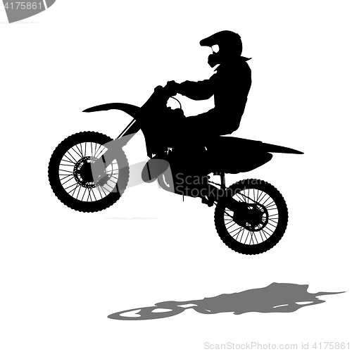 Image of Silhouettes Rider participates motocross championship. illustration