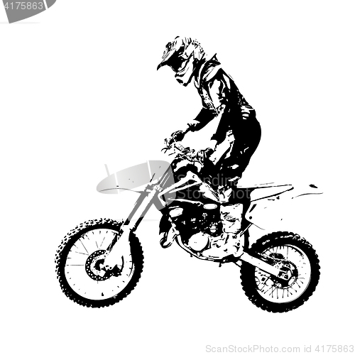 Image of Rider participates motocross championship. illustration