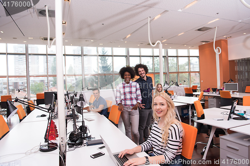 Image of informal business woman working in the office