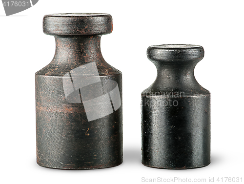 Image of Two old rusty scale weights