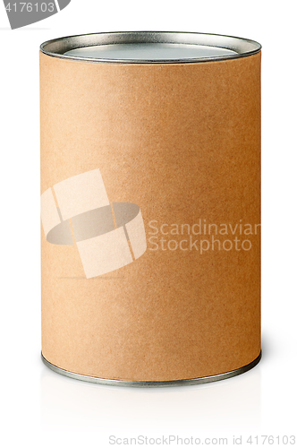 Image of Cardboard tube with metal lids vertically