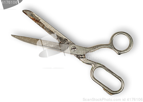 Image of Opened old tailor scissors