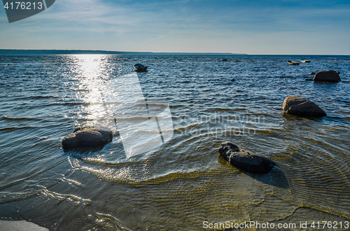 Image of Estonian Baltic Sea coast, Stones in the water