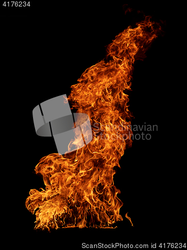 Image of Fire isolated on black background.