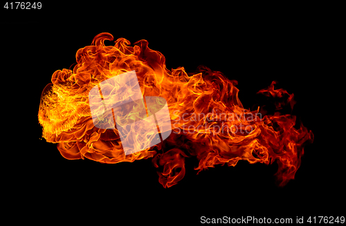 Image of Fire isolated on black background.