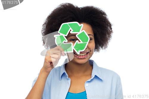 Image of happy african american young woman over white