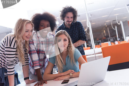 Image of Multiethnic startup business team on meeting