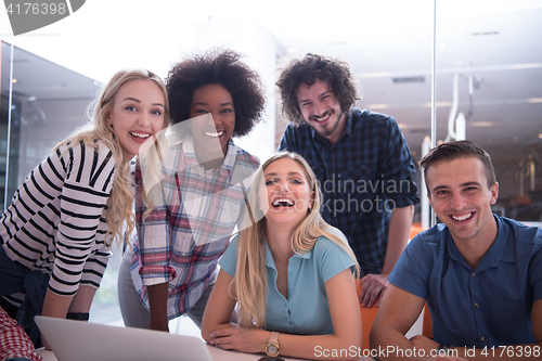 Image of Multiethnic startup business team on meeting