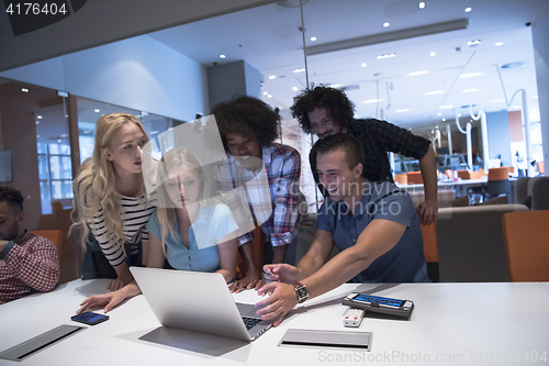 Image of Multiethnic startup business team on meeting