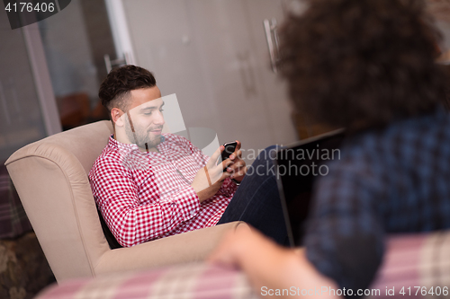 Image of Portrait of young informal businessman