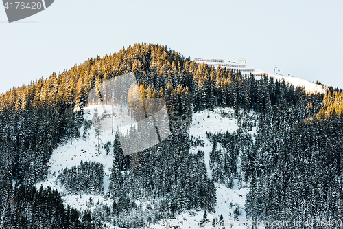 Image of Sunny day at ski resort in Austria