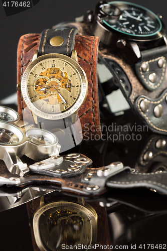 Image of unusual watches. several alternatives dials