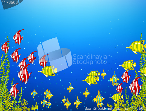 Image of Cartoon background of underwater life.