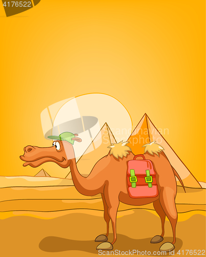 Image of Cartoon background of desert landscape.